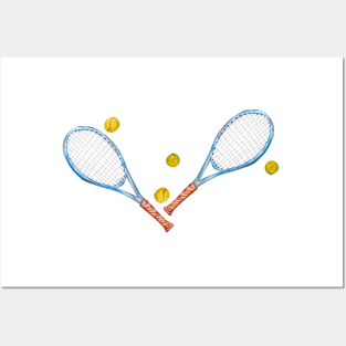 Tennis rackets with tennis balls_3 Posters and Art